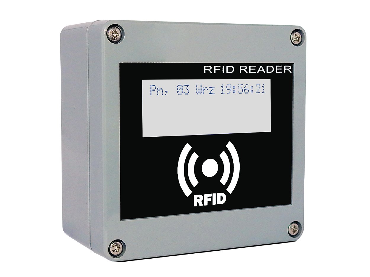 Industrial RFID reader, IP67 enclosure, LCD screen, POE