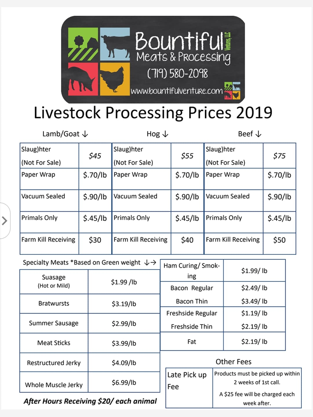 Bountiful Meats & Processing Custom Meat Processing, Wild Game Processing, Meat Shares