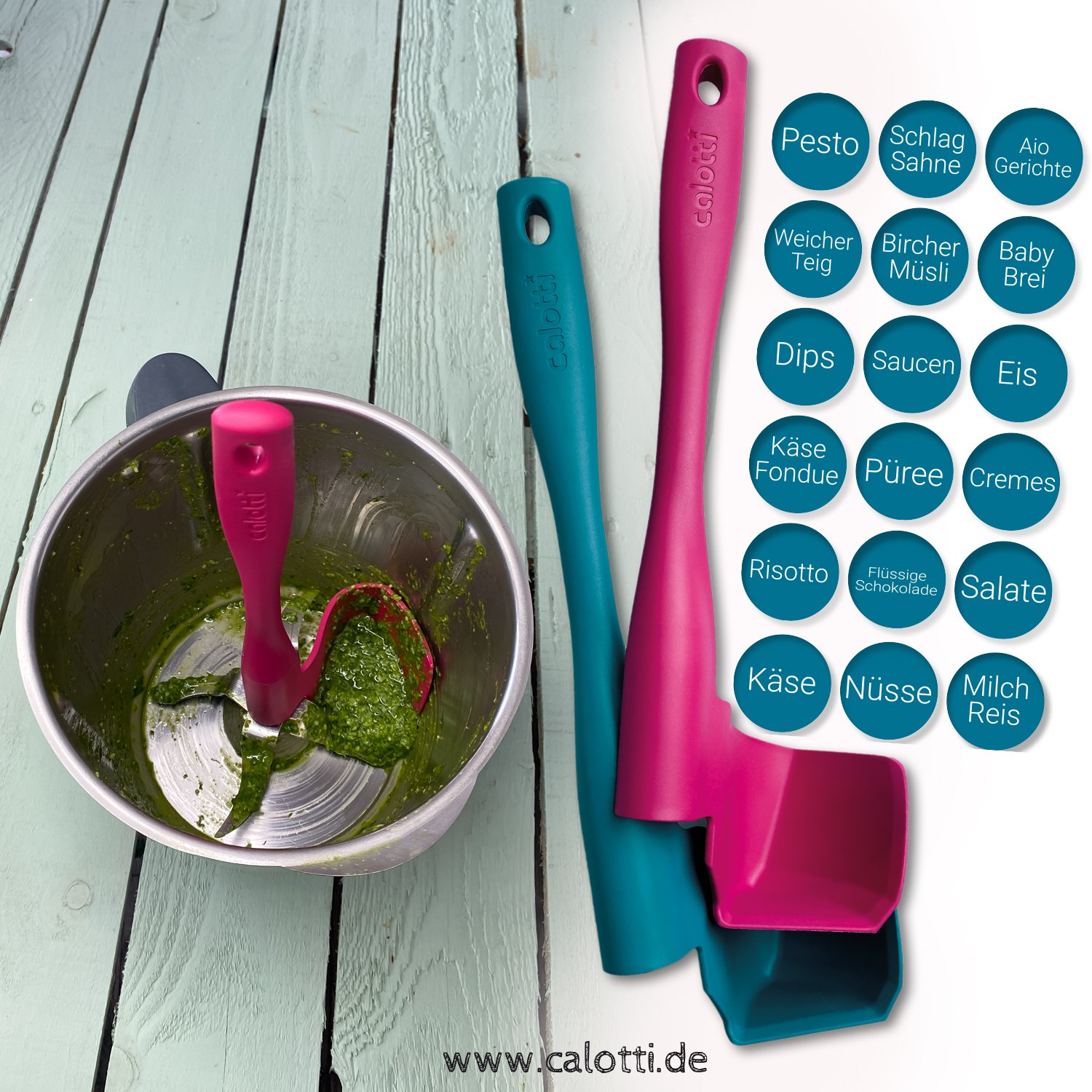 Calotti Backfächer 'Family Cakes' & Drehkellenspatel Set Für Thermomix – Made In Germany