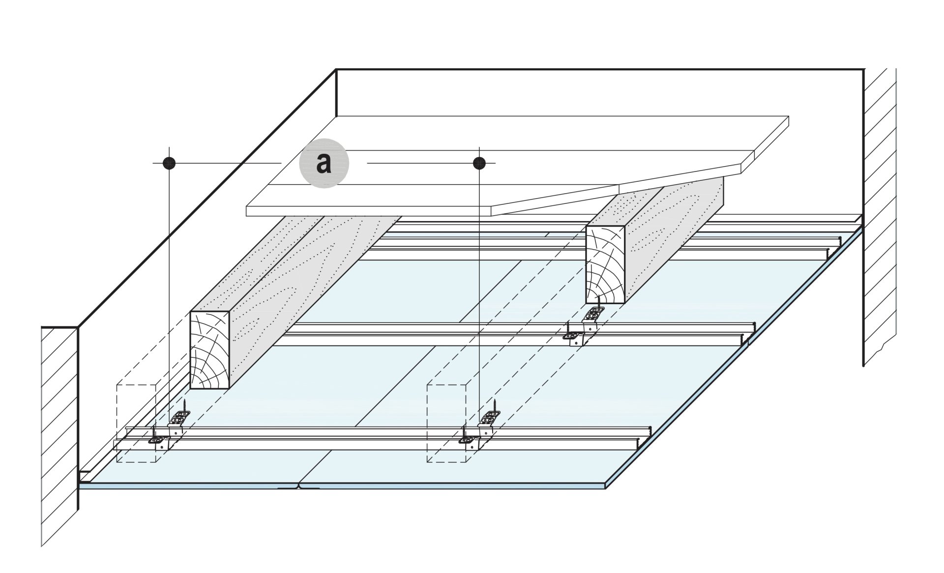 Design-Decken, Unterdecken, Dachsystem, Holzbalkendecken-System