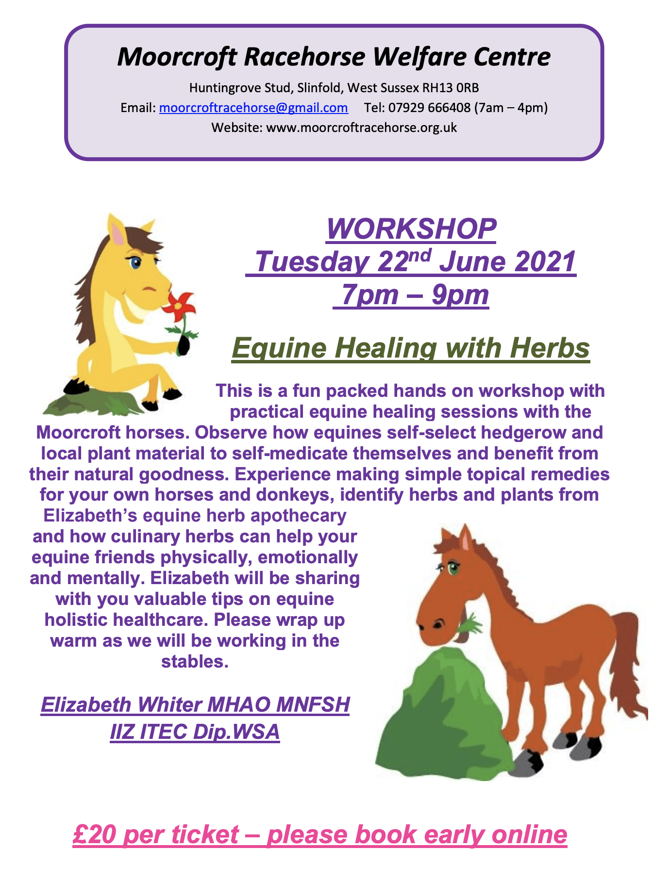 Moorcroft Equine Rehabilitation Centre Equine Healing with Herbs with