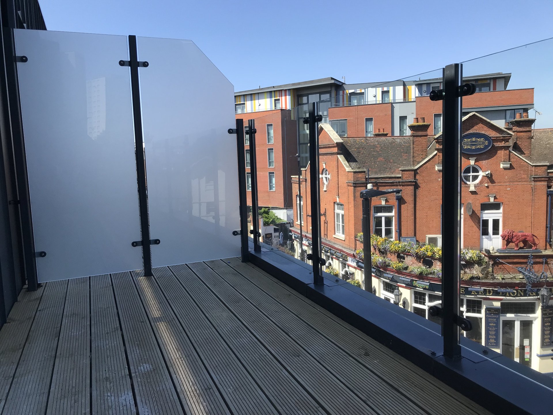 Roof terrace railings supplied and installed designed