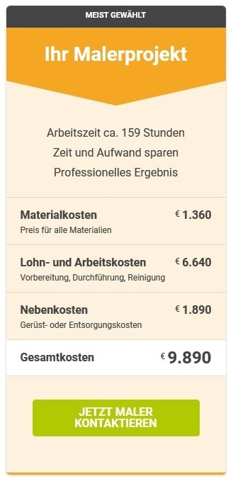 Malerarbeiten Kostenrechner: Malerkosten einfach berechnen