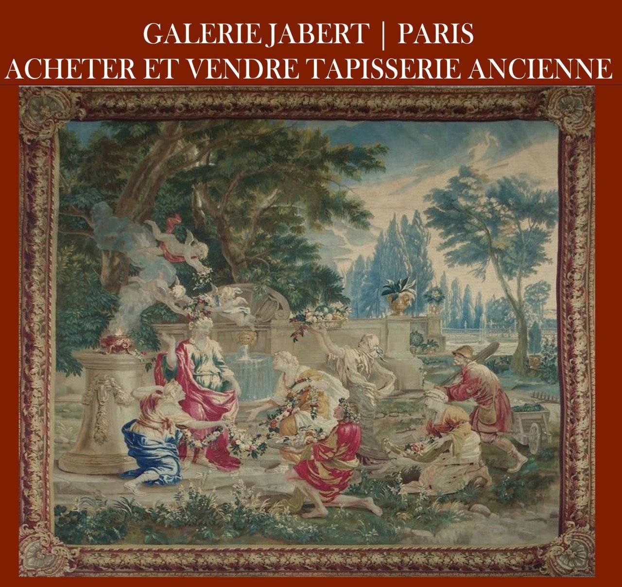 Ancienne Tapisserie Murale Tissée, Scène De Tisserands Et Panier, 121x85 Cm, Vintage