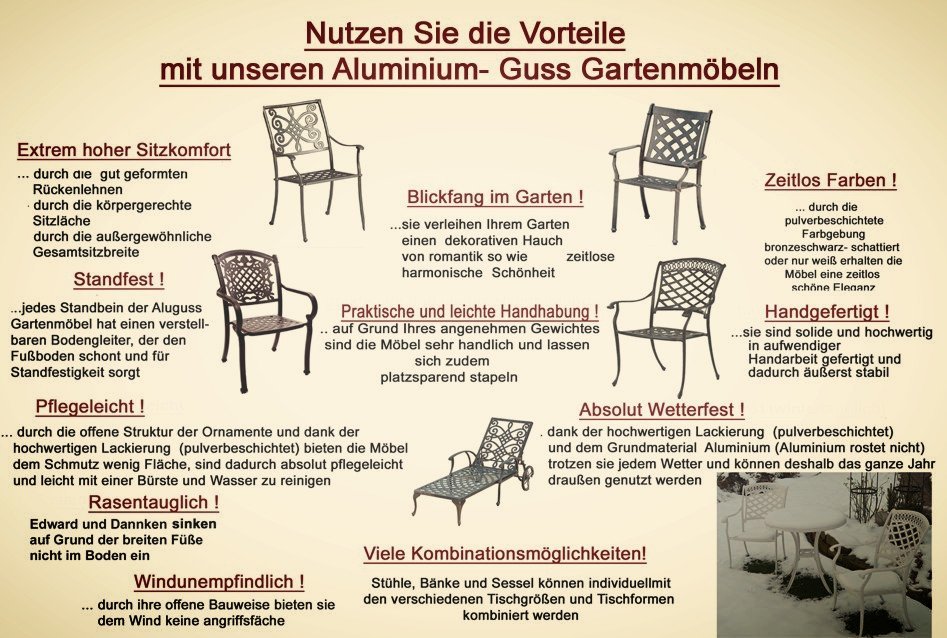Auf Gartenmöbel aus Alu Guss sitzen Sie wie ein König...