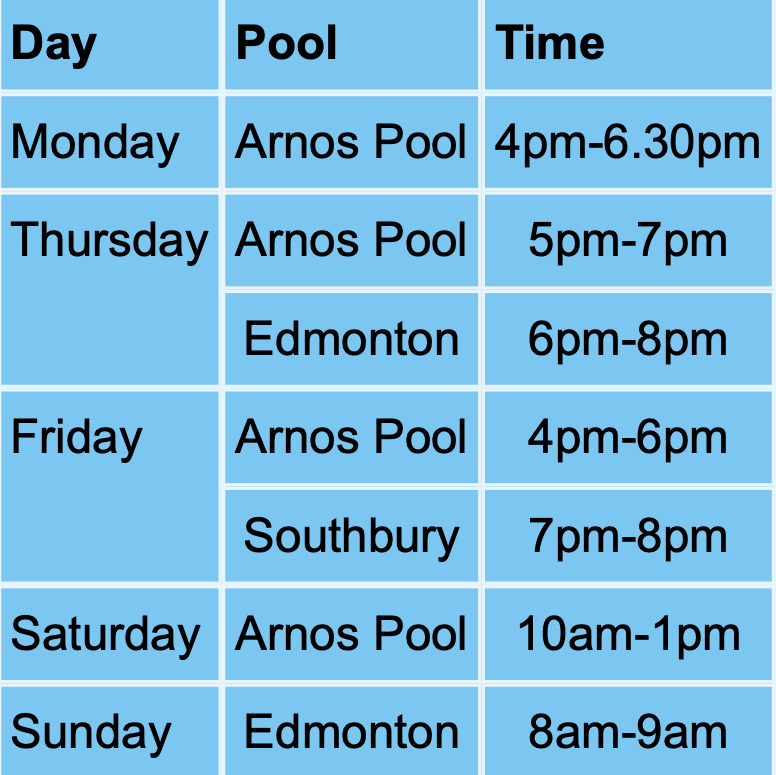 Swim Enfield swim coaching and teaching for all levels