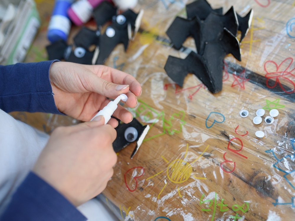 Egg Box Halloween Crafts Bat and Ghost Bunting