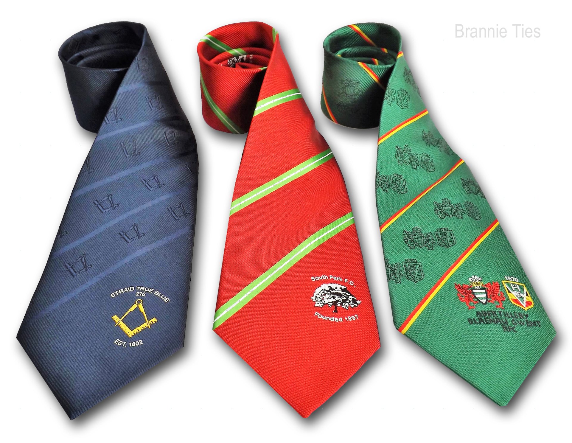 Sports club ties, football club ties, min qty 25pcs