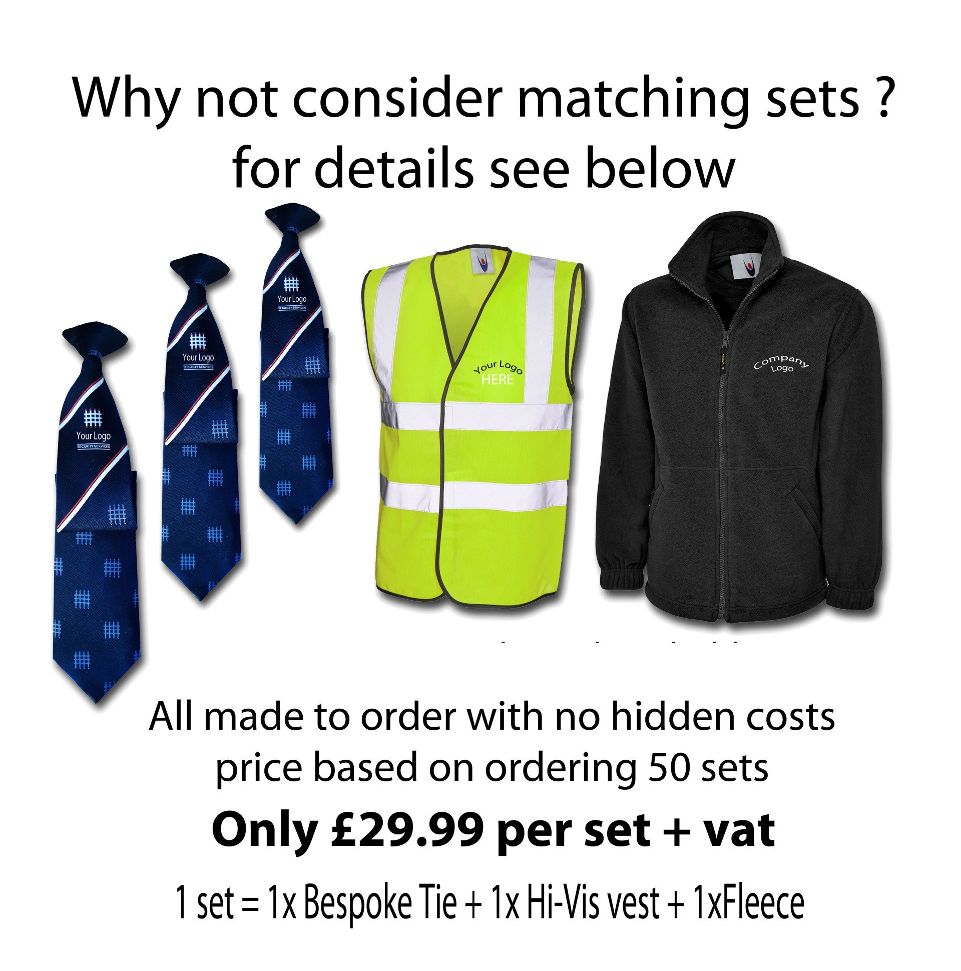 Bespoke Corporate ties and security clipon ties,