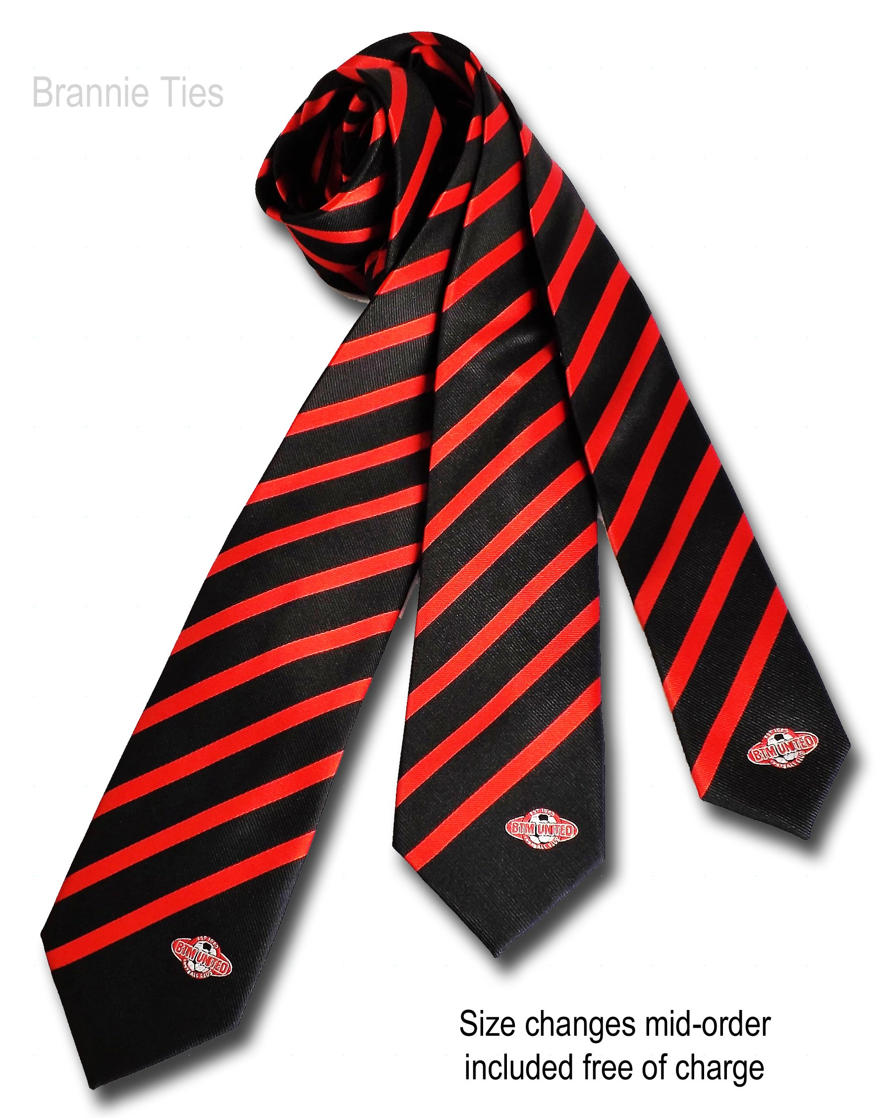 Sports club ties, football club ties, min qty 25pcs
