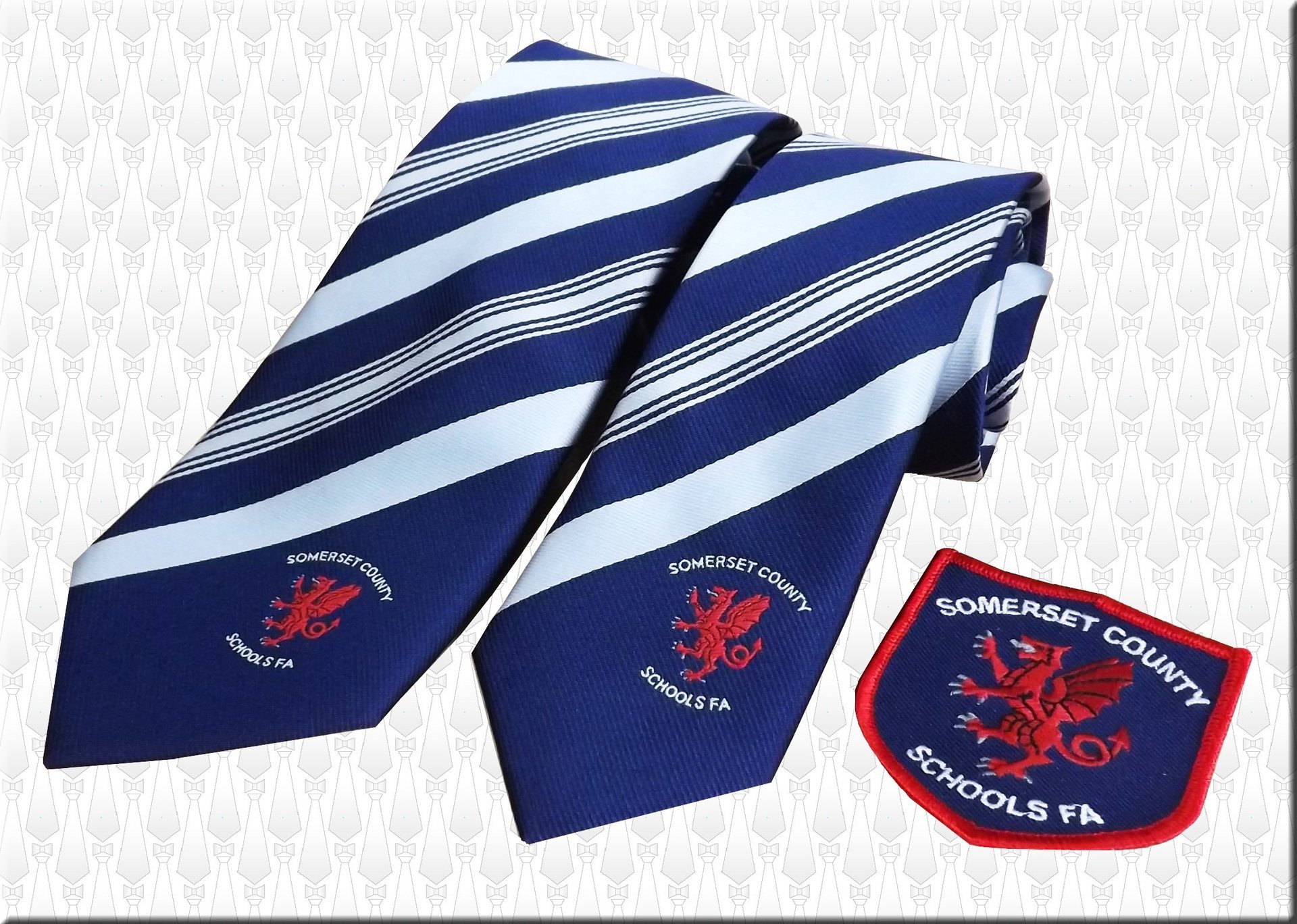 Sports club ties, football club ties, min qty 25pcs