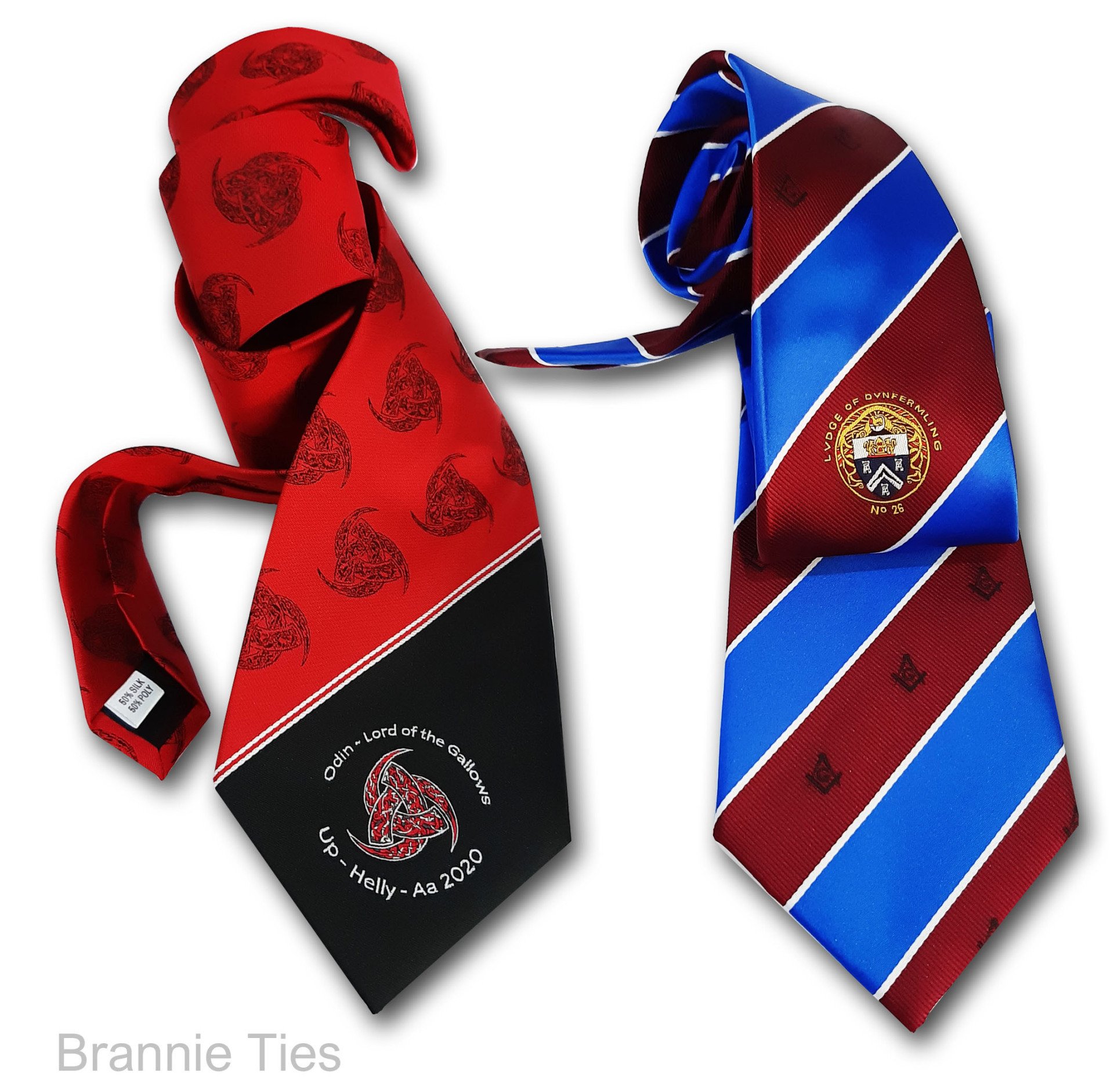 Sports club ties, football club ties, min qty 25pcs