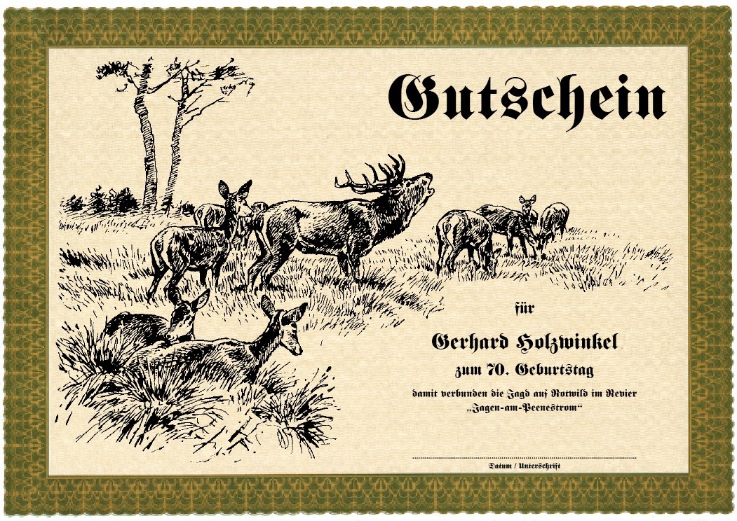 Gutschein Fur Einmal In Den Wald