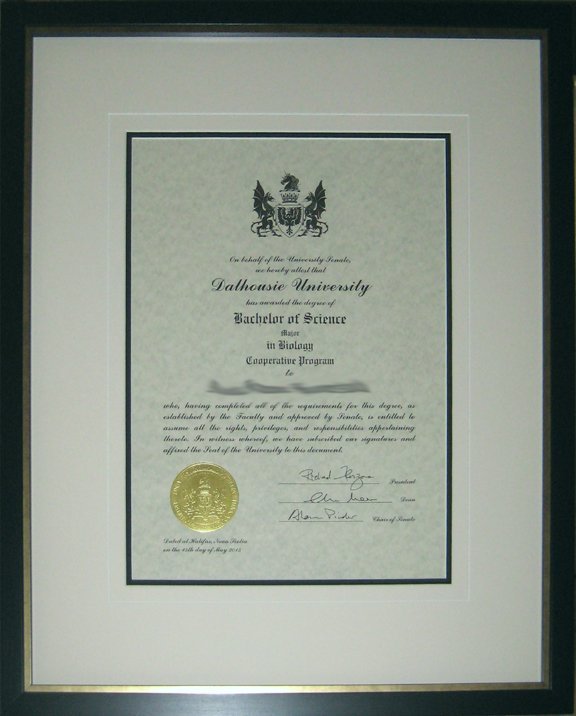 Diploma Dalhousie University Bachelor of Science Degree