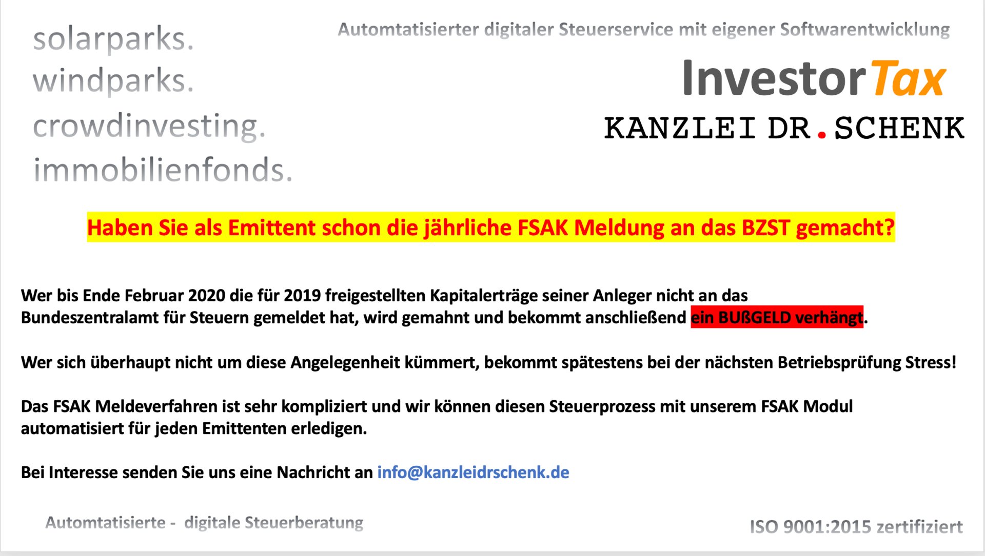Fsak Jahres Meldung Kapitalertragsteuer