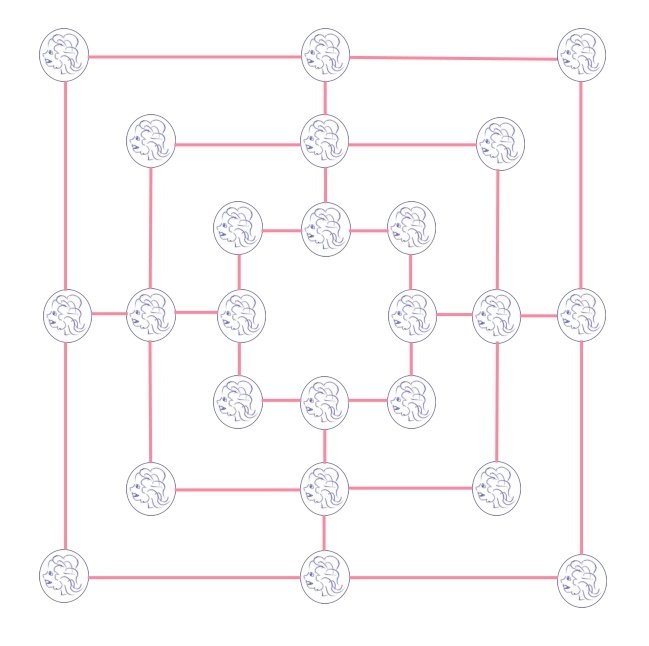 Spielvorlage MÜHLE für Kinder