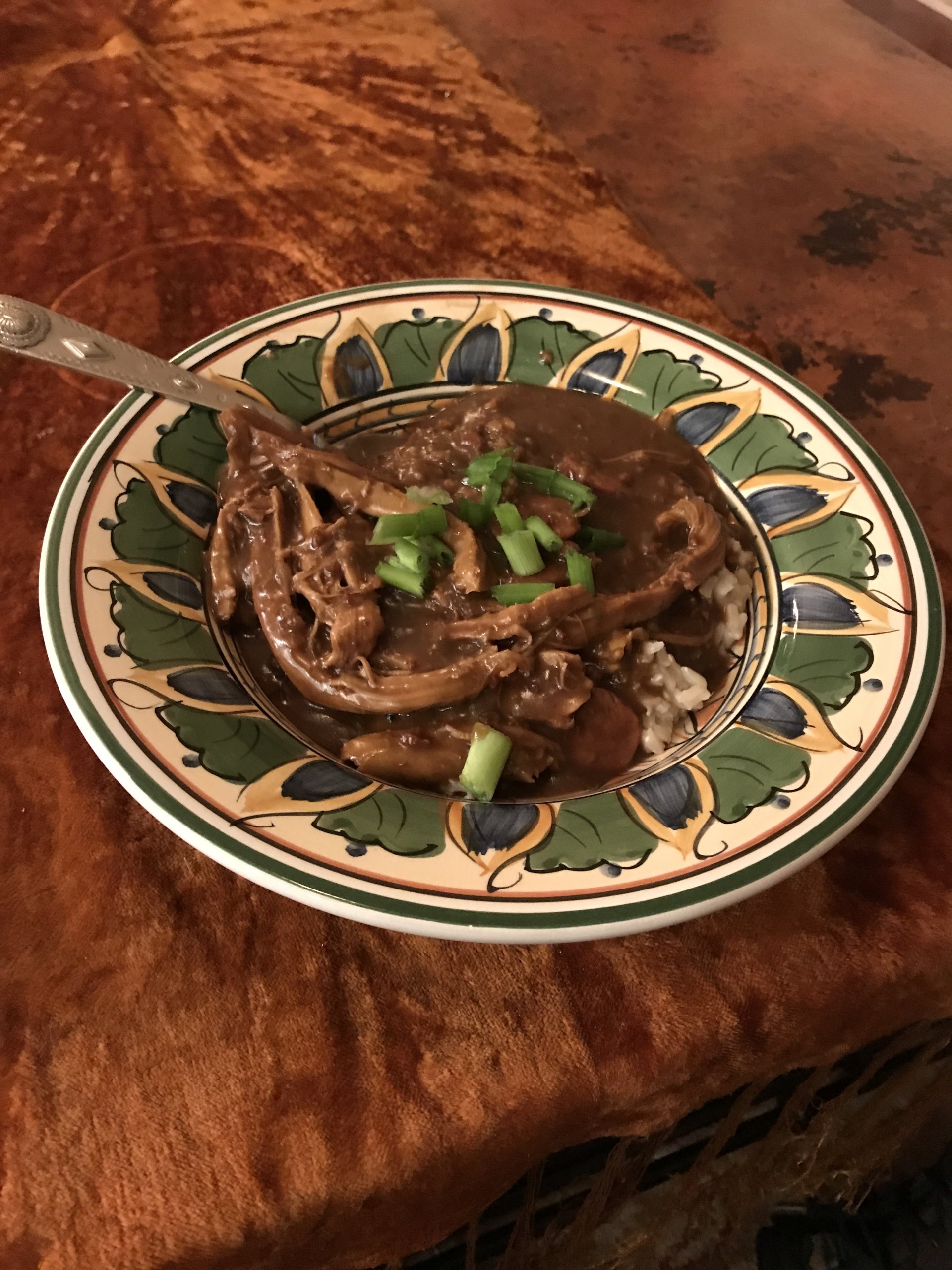 Jambalaya and a crawfish pie....