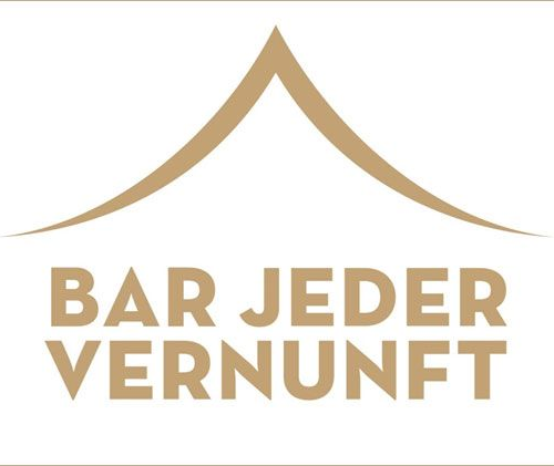 Logo für Bar Jeder Vernunft mit einem stilisierten Bogen über dem Text.