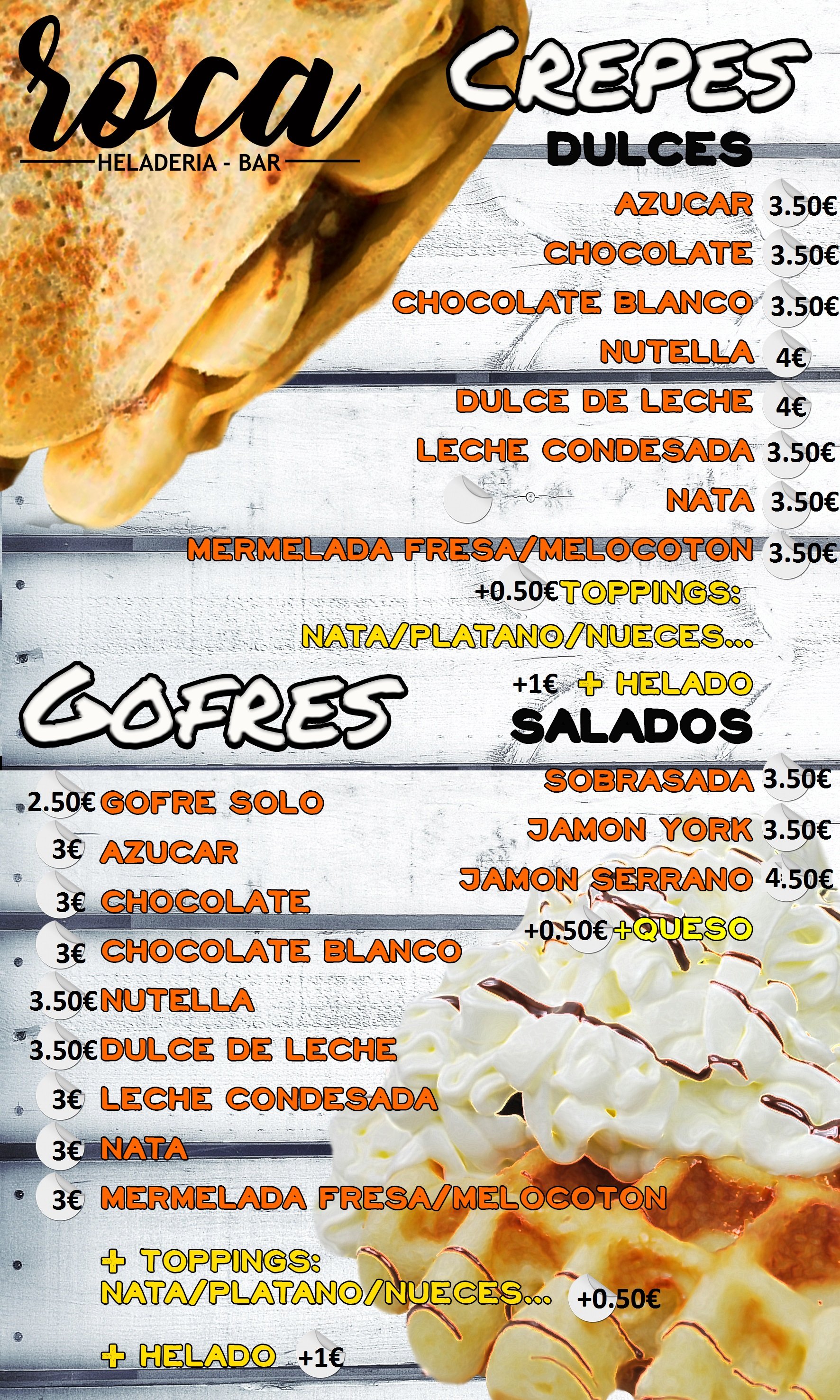 Heladería Bar Roca Crepes y Gofres