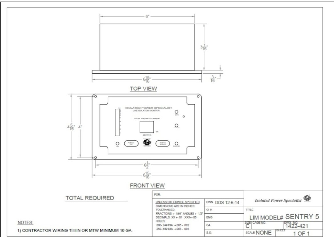 Line Isolation Monitor Sentry 5 Isolated Power Specialist