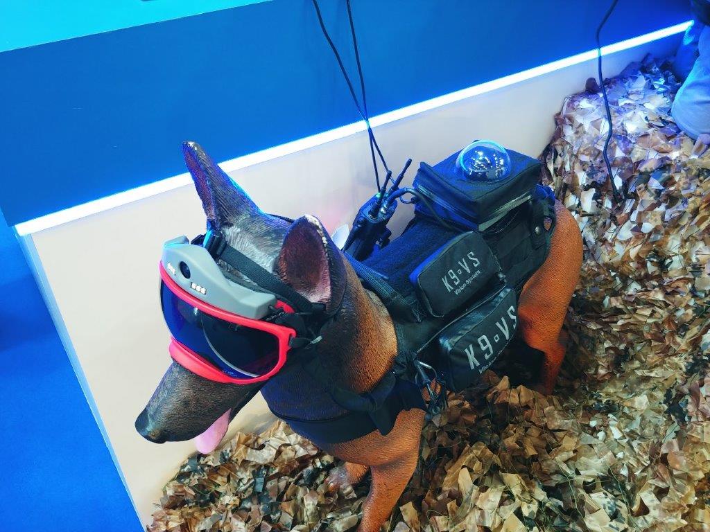 K9 supervision, dog goggle camera, see, listen, record