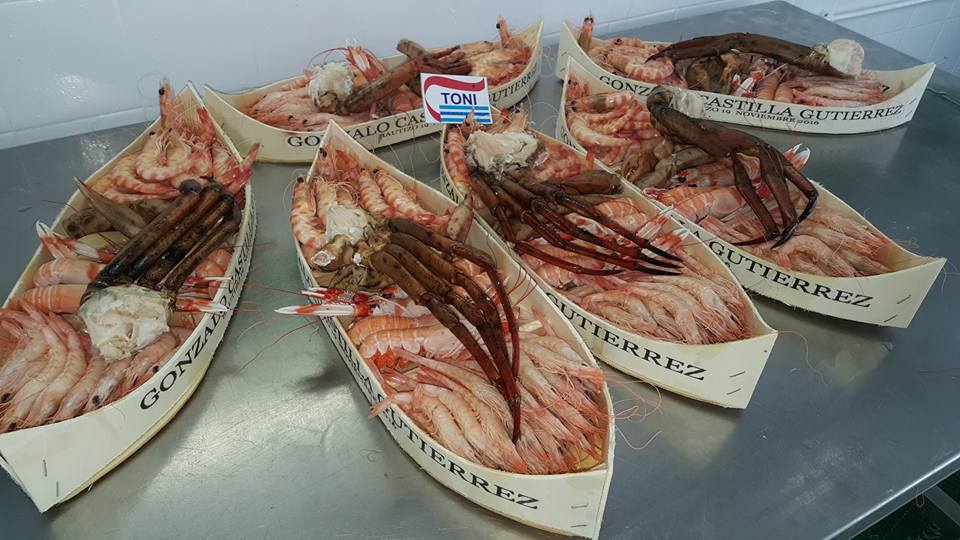 Mariscos TONI (Huelva), frescos y cocidos.