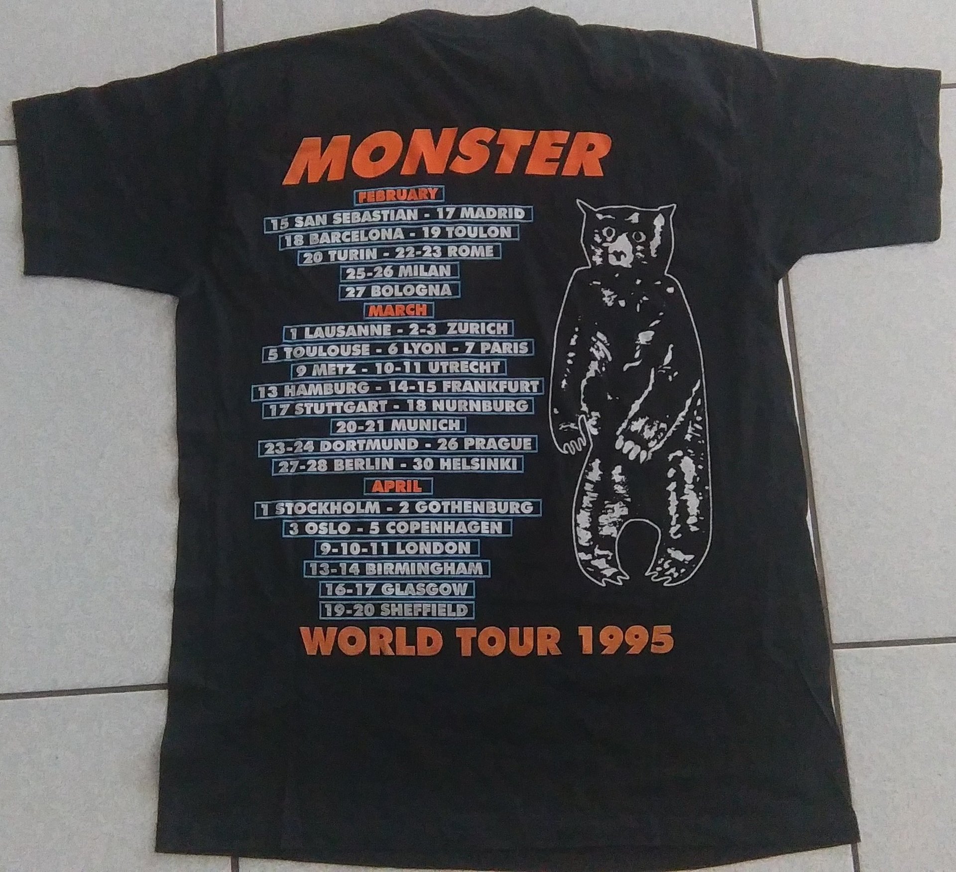 R.E.M. Monster Tshirt 1995 tour Memorabilia Vintage