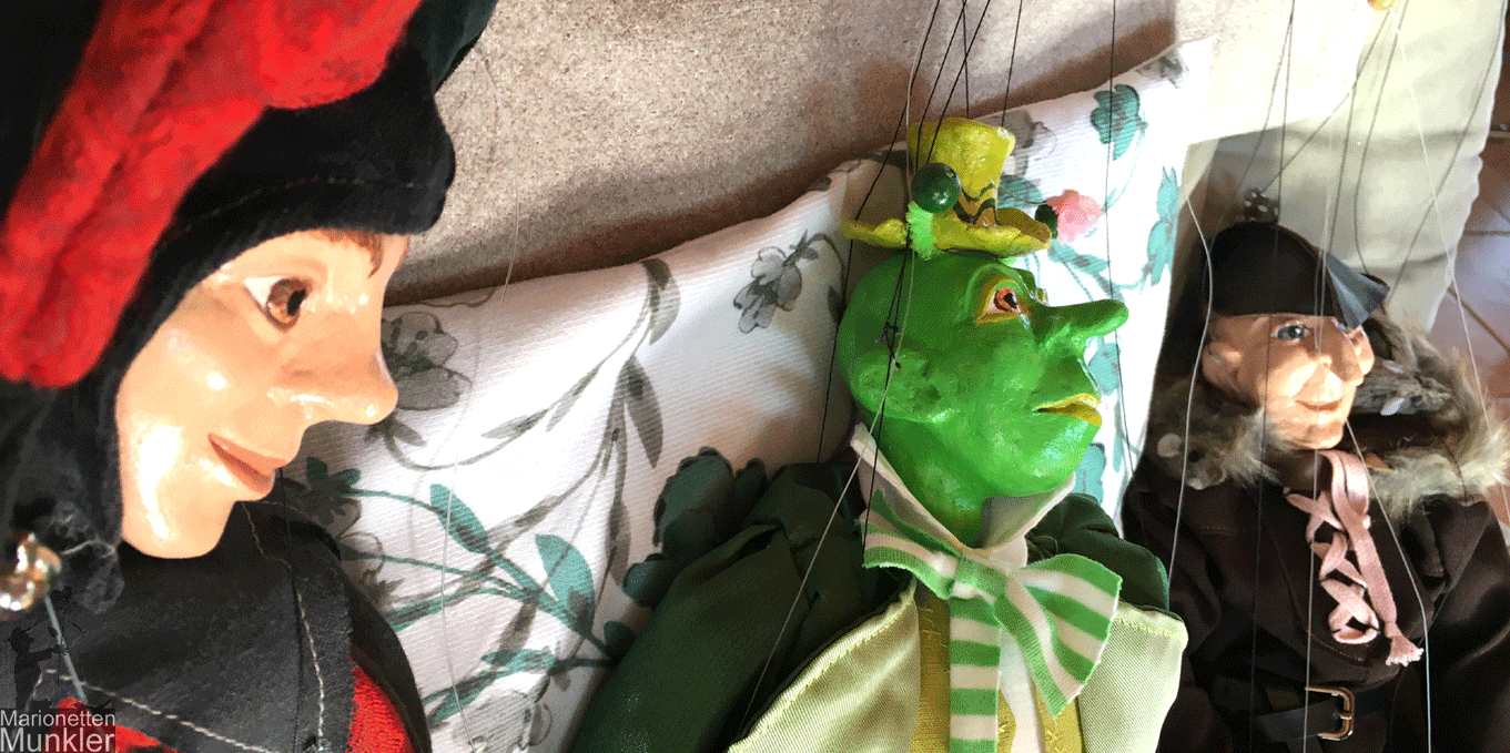 Marionette Narr Grashuepfer Rattenfaenger