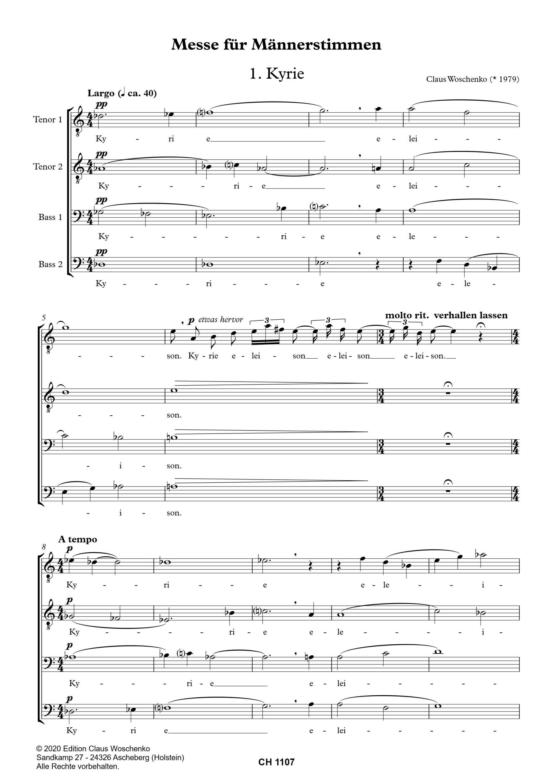 Claus Woschenko - Messe für Männerstimmen (2020) Claus Woschenko - Messe für Männerstimmen (2020)