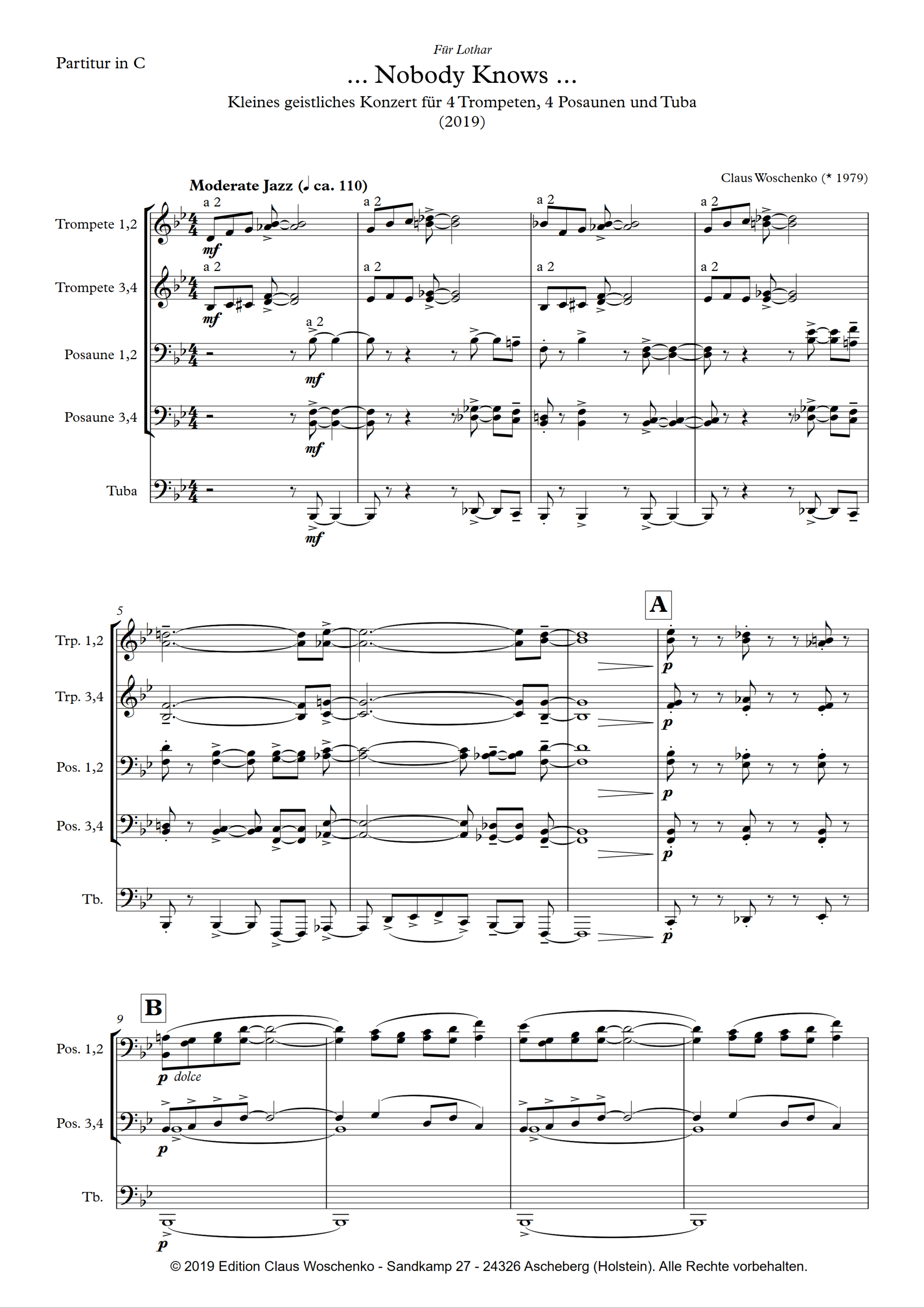 Claus Woschenko - Nobody Knows. Kleines geistliches Konzert (2019) Claus Woschenko - Nobody Knows. Kleines geistliches Konzert (2019)