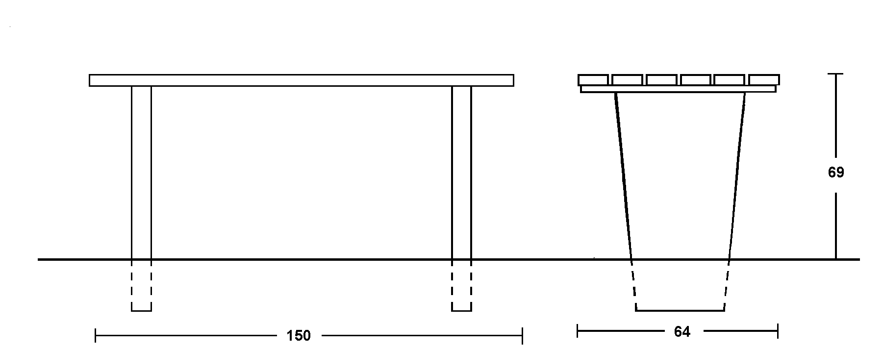 Skizze Modell P 8 PVC (Holz+Stahl) Fichte Kambala  zum Eingraben bzw. Einbetonieren Skizze Modell P 8 PVC (Holz+Stahl) Fichte Kambala zum Eingraben bzw. Einbetonieren