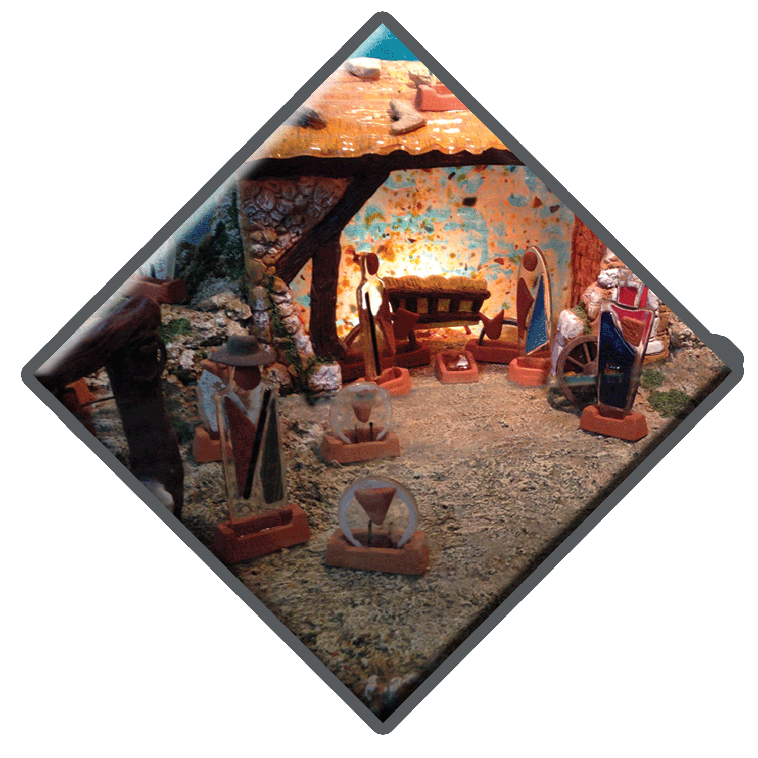 consultez une ligne de santons contemporains Santons Verre fusing Aubagne