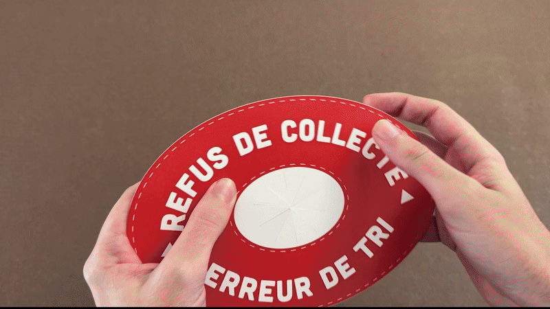 Etiquettes déchets et tri, refus de collecte, bac endommagé, bac à nettoyer. Personnalisable, petit et grand format