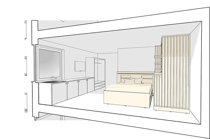Mehr Platz auf gleicher Fläche durch die Verschiebung von Möbeln