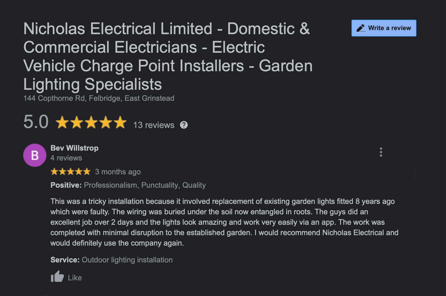 Outdoor Lighting fixed electrician,