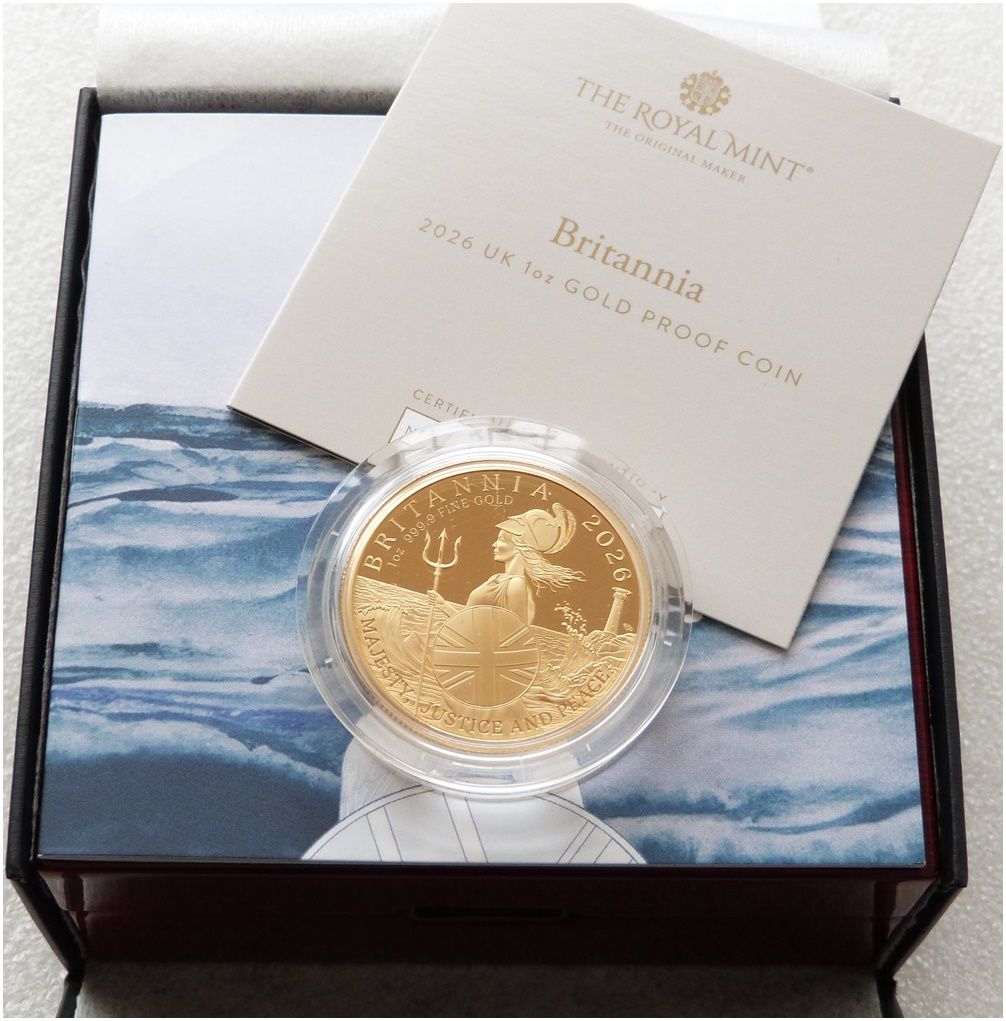 2026 Britannia £100 Gold Proof 1oz Coin Box Coa - Mintage 250