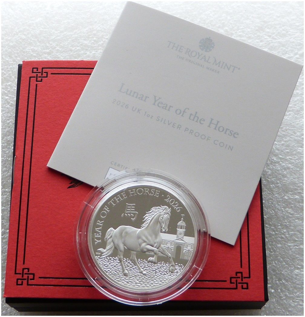 2026 British Lunar Horse £2 Silver Proof 1oz Coin Box Coa