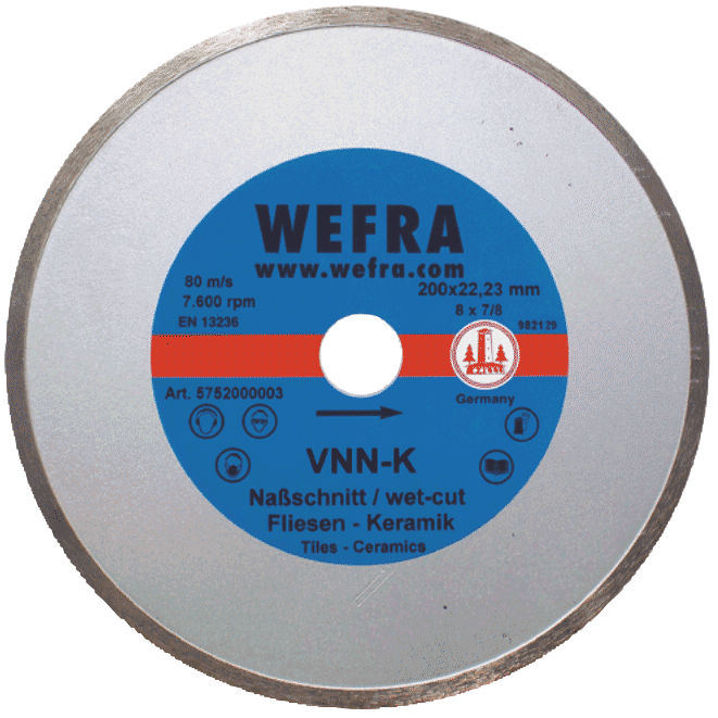 Unser Fliesenprofi mit geschlossenem Schneidrad, gesintert in der Spezialausführung sorgt für einen schnellen und sauberen Schnitt bei sehr guter Standzeit. Die Segmenthöhe beträgt 5 mm. Bewährte Profiqualität.
Einsatzgebiet
Fliesen, Keramik und dünne Natursteinplatten