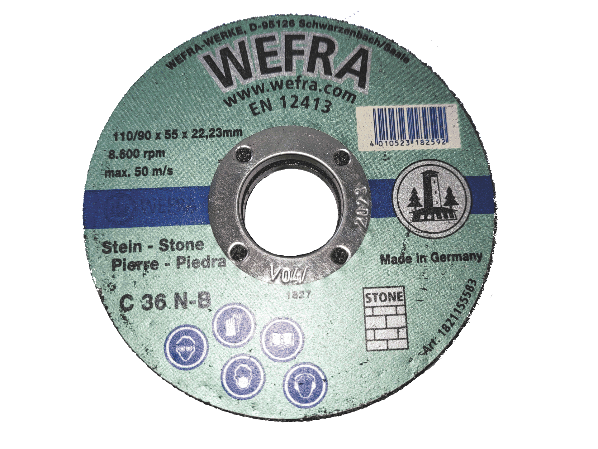 Schleiftopf WEFRA Stein C16N, C24N, C36N, C60N, C120N für den Flächenschliff von Natur- und Kunststein, Beton, Guss, Schalbrettreinigung. Mittelharte Spezialausführung in konischer Form mit hoher Zerspanungsleistung und guter Standzeit.
Einsatzgebiet
Flächenschliff von Naturstein, Kunststein, Beton und Guss