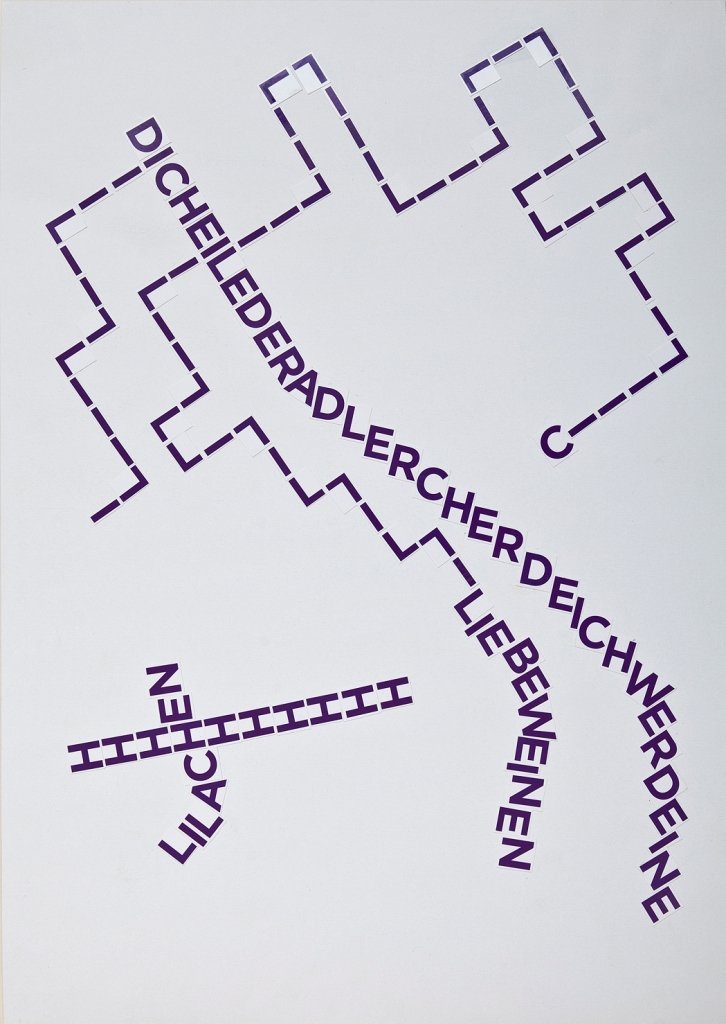 Titelbild der Mappe „Erde, ich werde Deine Liebe beweinen“ – Buchstabencollage.