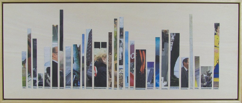 Nomen eines Monats, Buchstabe E. Collage von Carsten Schneider