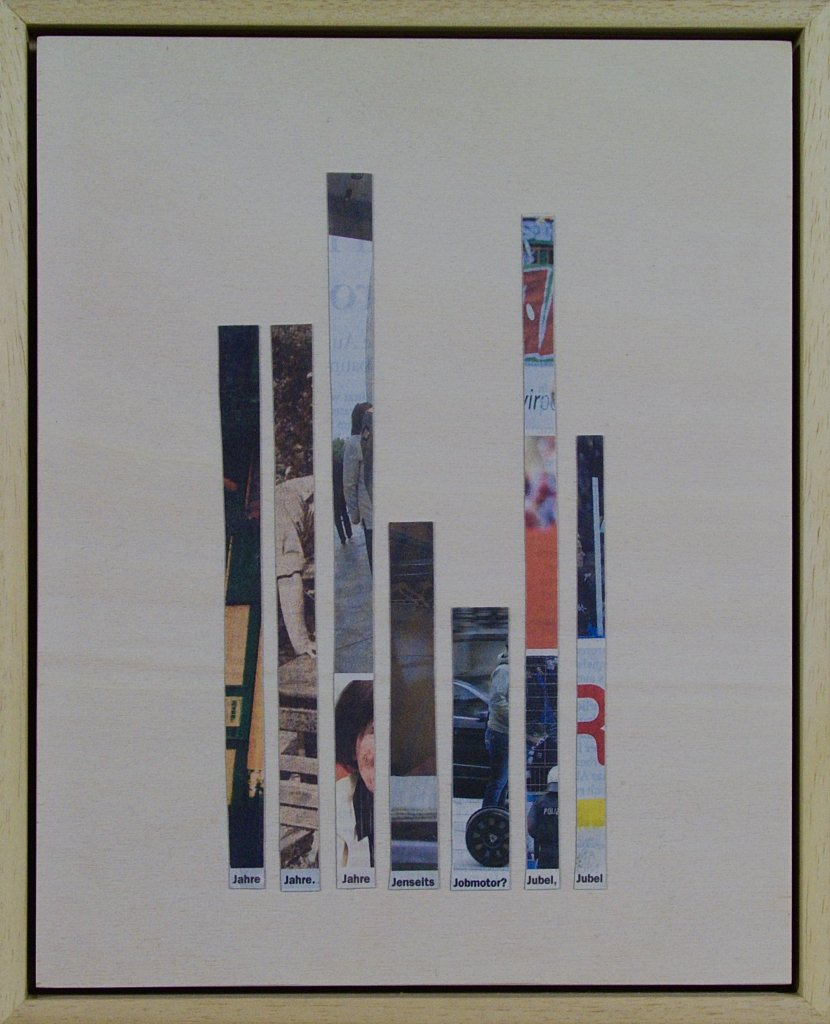 Nomen eines Monats, Buchstabe J. Collage von Carsten Schneider