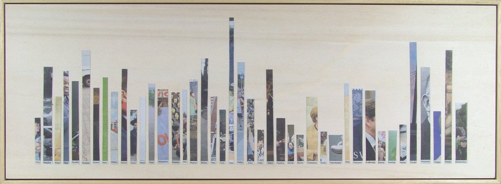 Nomen eines Monats, Anfangsbuchstabe P. Collage von Carsten Schneider