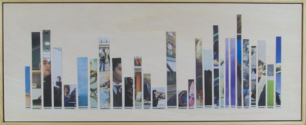 Nomen eines Monats, Anfangsbuchstabe V. Collage von Carsten Schneider