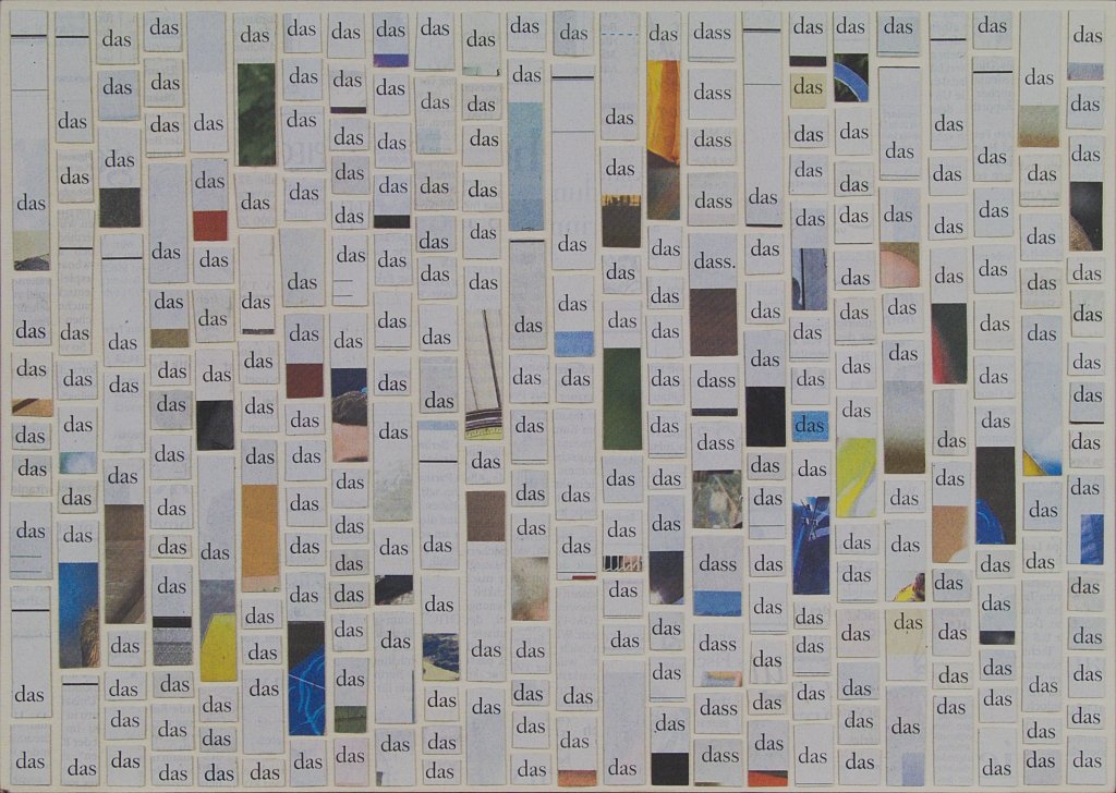 Die Zeitungscollage von Carsten Schneider zeigt hundertfach das Wort das.