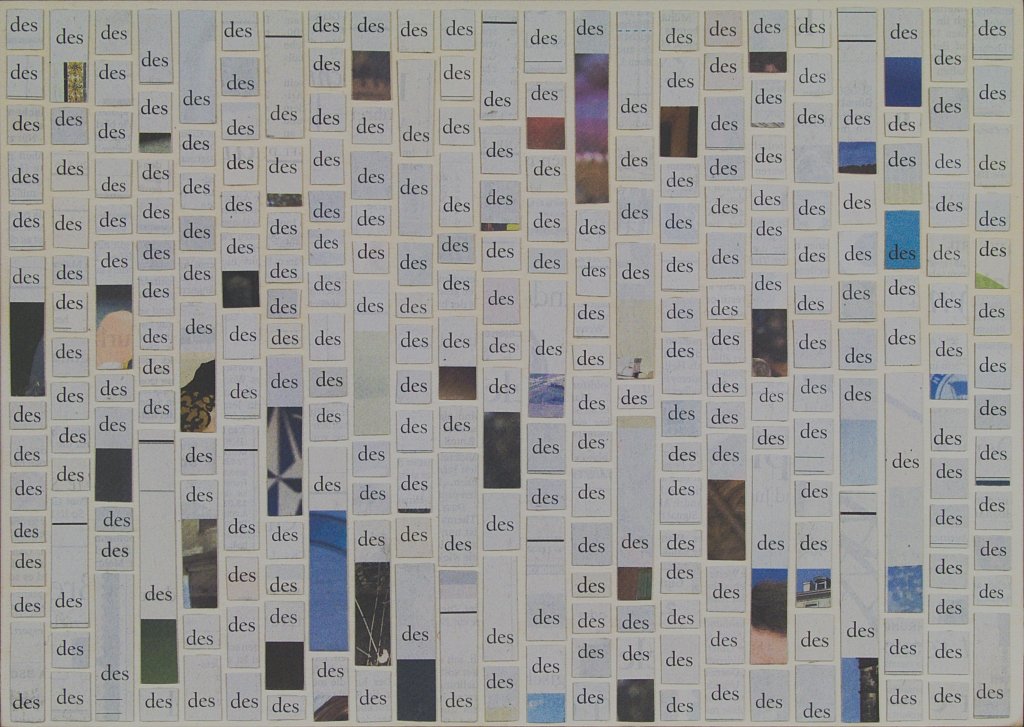 Die Zeitungscollage von Carsten Schneider zeigt hundertfach das Wort des.