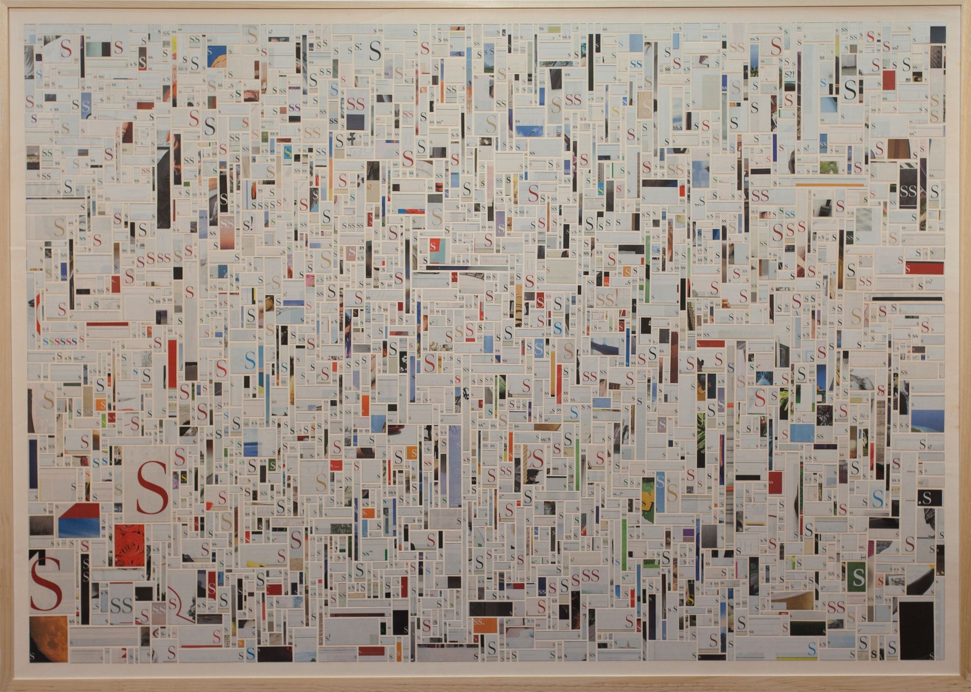 S war einmal im Tagesspiegel. Collage aus dem Buchstaben S aus dem berliner Tagesspiegel