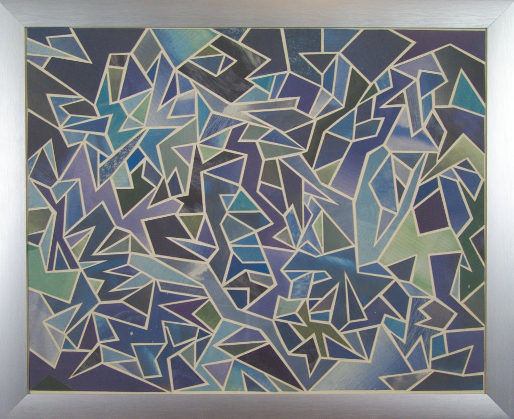 Farbige Zeitungscollage von Carsten Schneider. Katalognummer 125