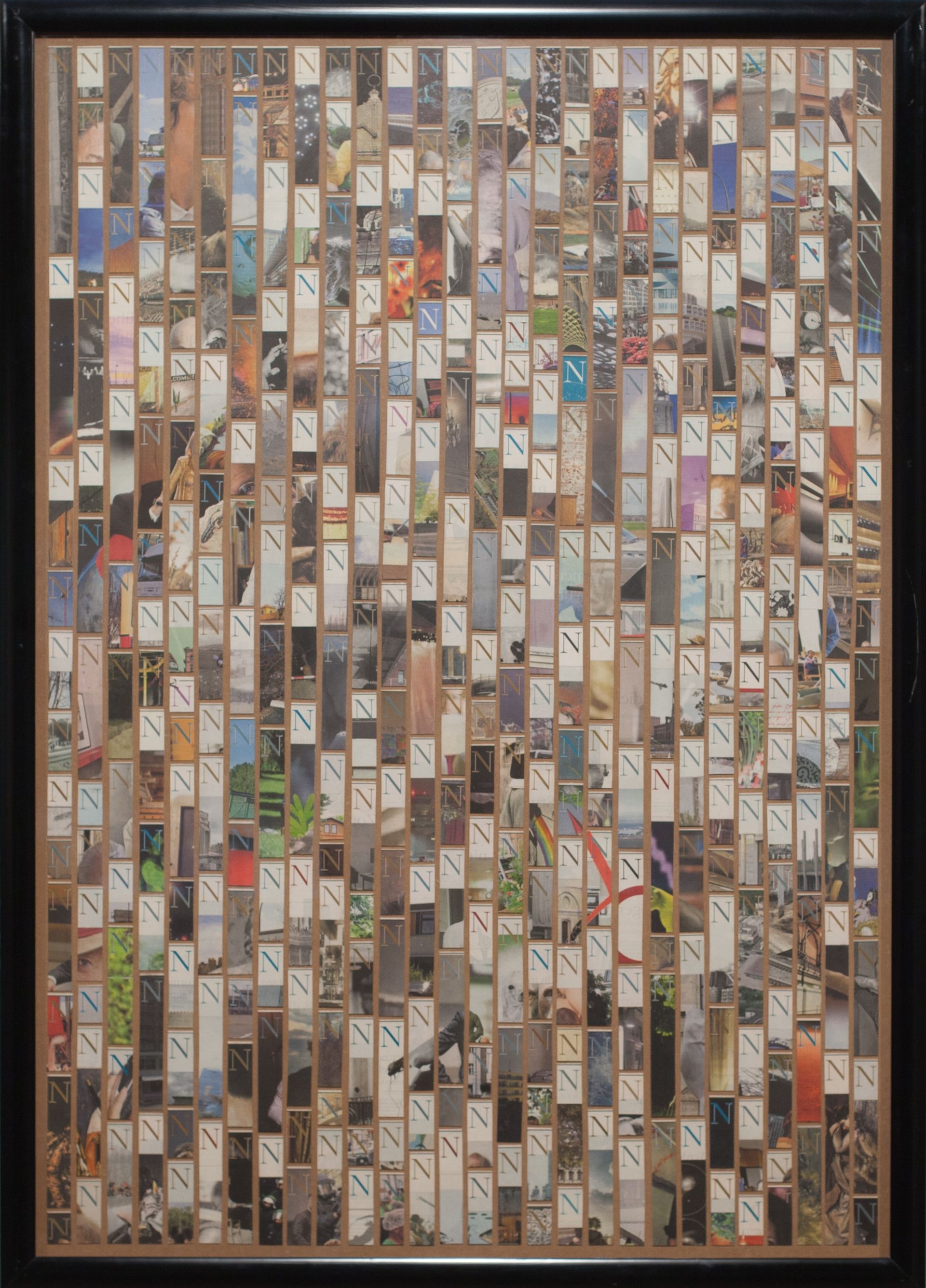 Das N der Welt. Collage aus dem Buchstaben N aus der Zeitung Die Welt