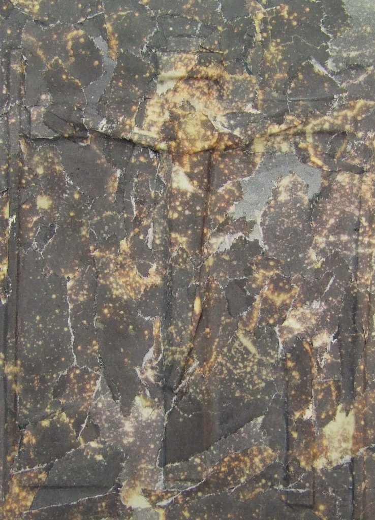 Kleine Kreuzcollage Nummer 85 von Carsten Schneider. 15 × 10 cm.